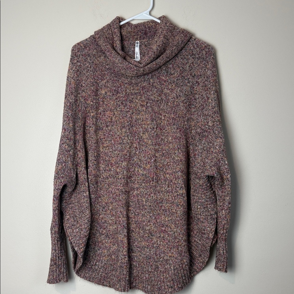 Leo and Nicole Multicolor Cowl Neck Poncho Sweater Size M
